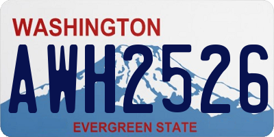 WA license plate AWH2526