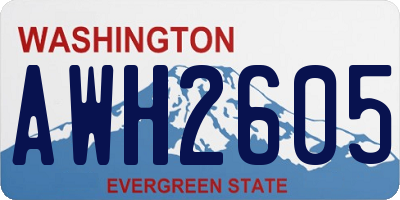 WA license plate AWH2605
