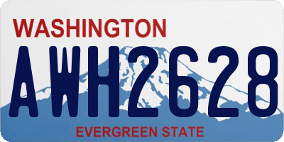 WA license plate AWH2628