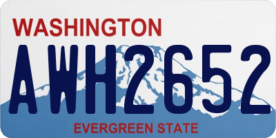 WA license plate AWH2652