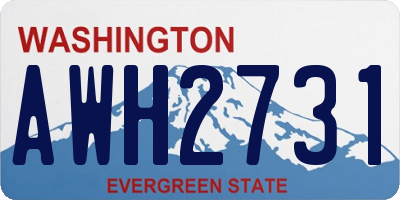 WA license plate AWH2731