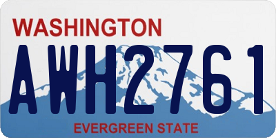 WA license plate AWH2761
