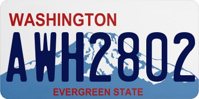 WA license plate AWH2802