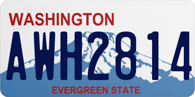 WA license plate AWH2814