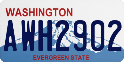 WA license plate AWH2902