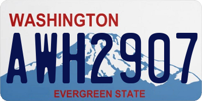 WA license plate AWH2907