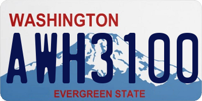 WA license plate AWH3100