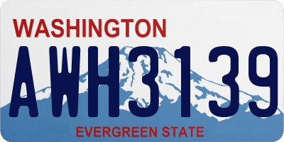 WA license plate AWH3139