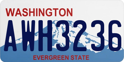 WA license plate AWH3236