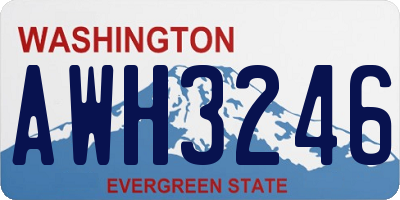 WA license plate AWH3246