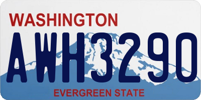 WA license plate AWH3290