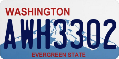 WA license plate AWH3302