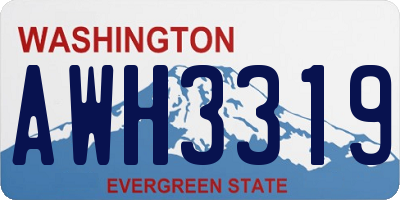 WA license plate AWH3319