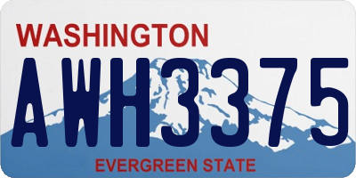 WA license plate AWH3375