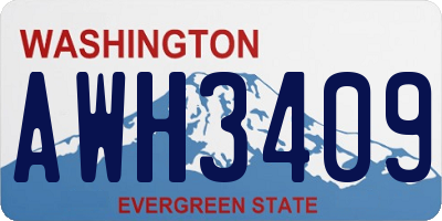WA license plate AWH3409