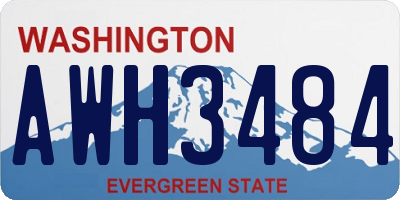 WA license plate AWH3484