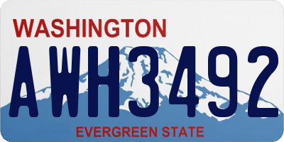 WA license plate AWH3492