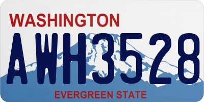 WA license plate AWH3528