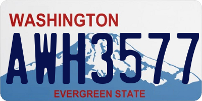 WA license plate AWH3577
