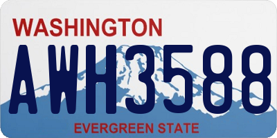 WA license plate AWH3588