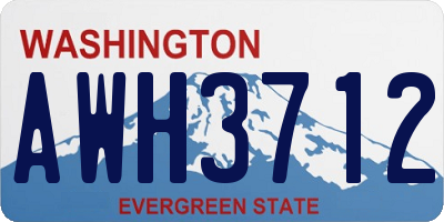 WA license plate AWH3712