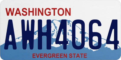 WA license plate AWH4064