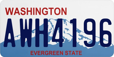 WA license plate AWH4196
