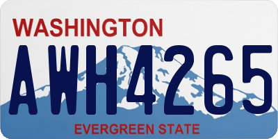 WA license plate AWH4265