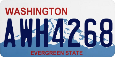 WA license plate AWH4268
