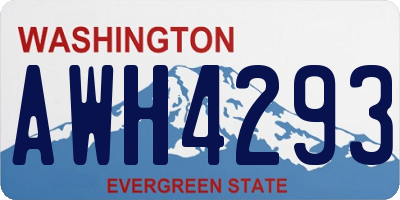 WA license plate AWH4293