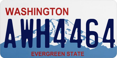 WA license plate AWH4464