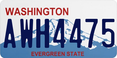 WA license plate AWH4475