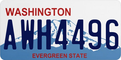 WA license plate AWH4496