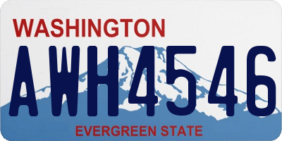 WA license plate AWH4546
