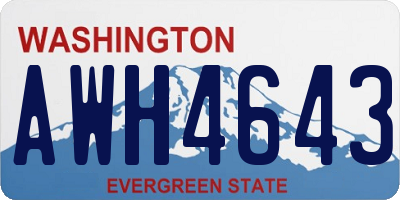 WA license plate AWH4643