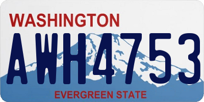 WA license plate AWH4753