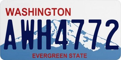 WA license plate AWH4772