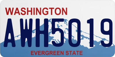 WA license plate AWH5019