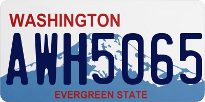 WA license plate AWH5065