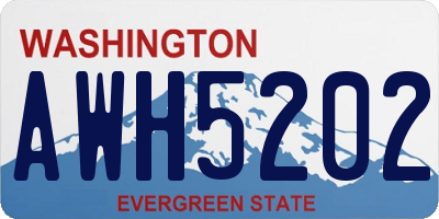 WA license plate AWH5202