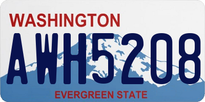 WA license plate AWH5208