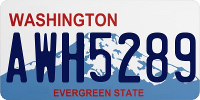 WA license plate AWH5289