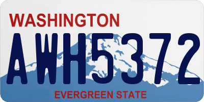 WA license plate AWH5372