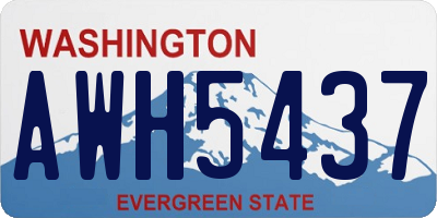 WA license plate AWH5437