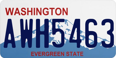 WA license plate AWH5463