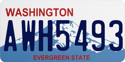 WA license plate AWH5493