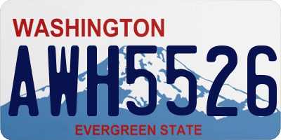 WA license plate AWH5526