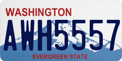 WA license plate AWH5557