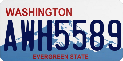 WA license plate AWH5589