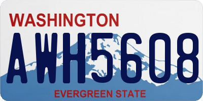 WA license plate AWH5608